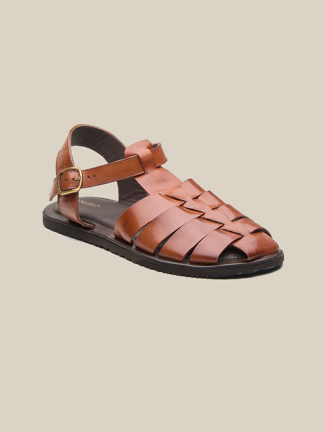 Defender Ethnic Huarache Leather Sandals Tan