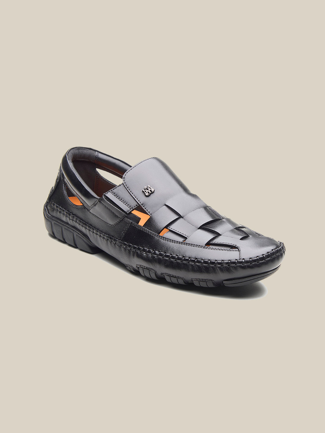 Fryer Leather Roman Sandals Black