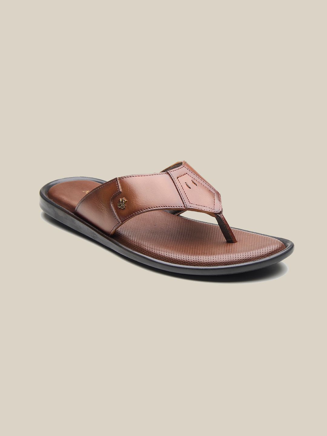 Manenti Leather Slippers Tan