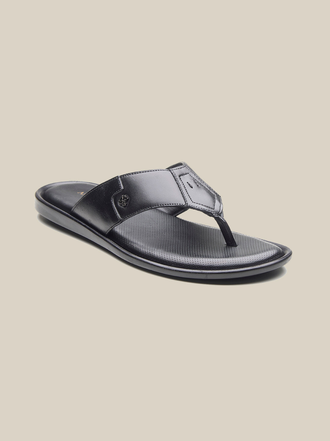 Manenti Leather Slippers Black