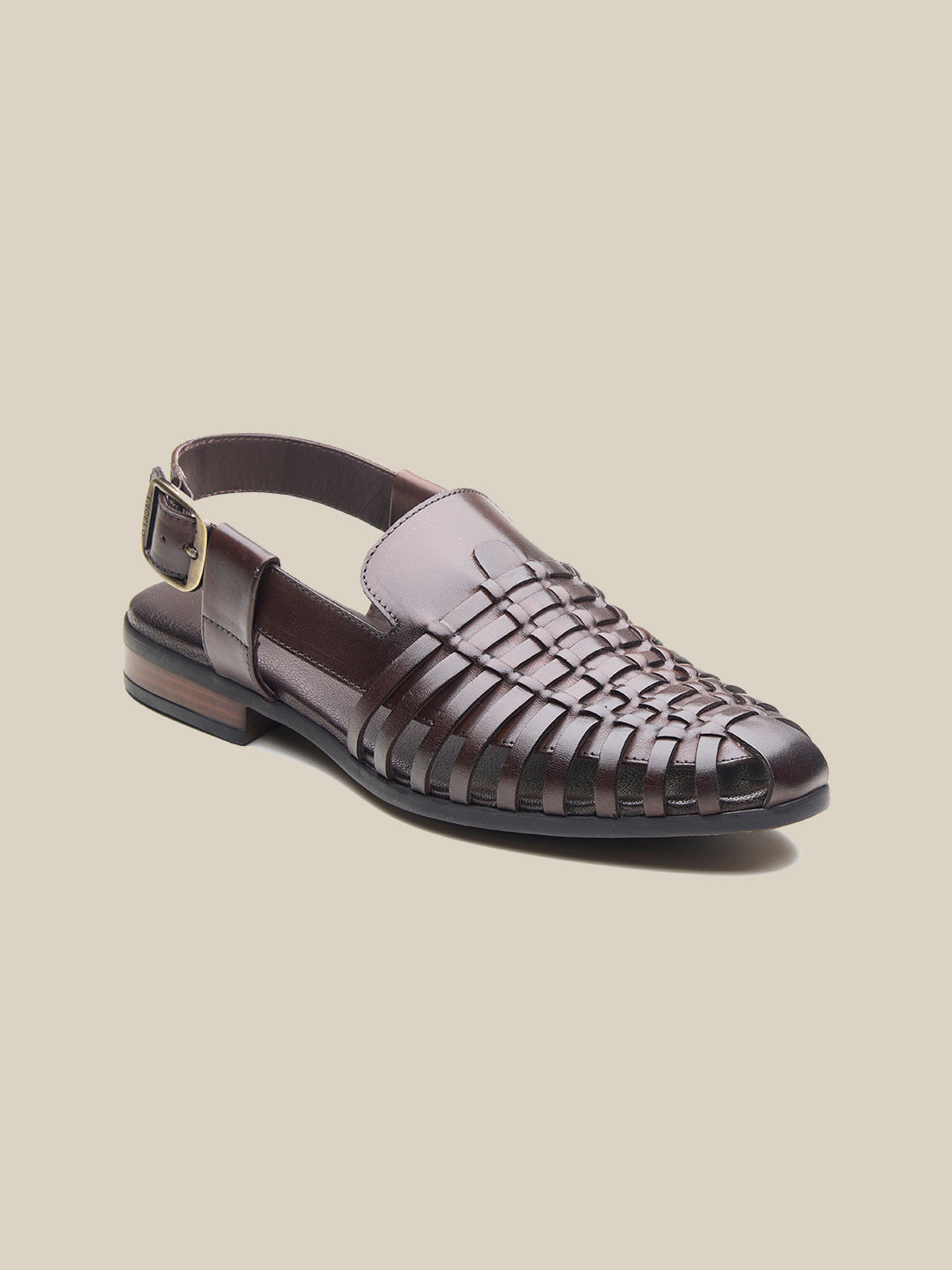 Fraser Ethnic Leather Sandals Brown