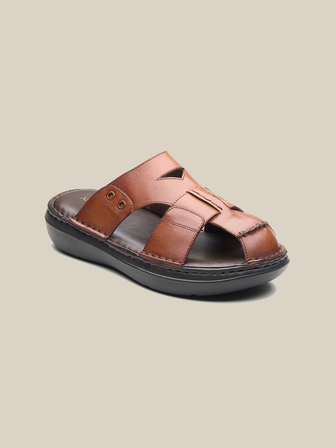 Nathan Leather Slippers Tan