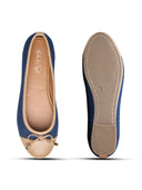 Michael Angelo's Clara Ballerinas For Women (Navy Beige)