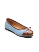 Michael Angelo's Clara Ballerinas For Women (Blue-Brown)