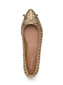Michael Angelo's Velours Ballerinas For Women (Gold)