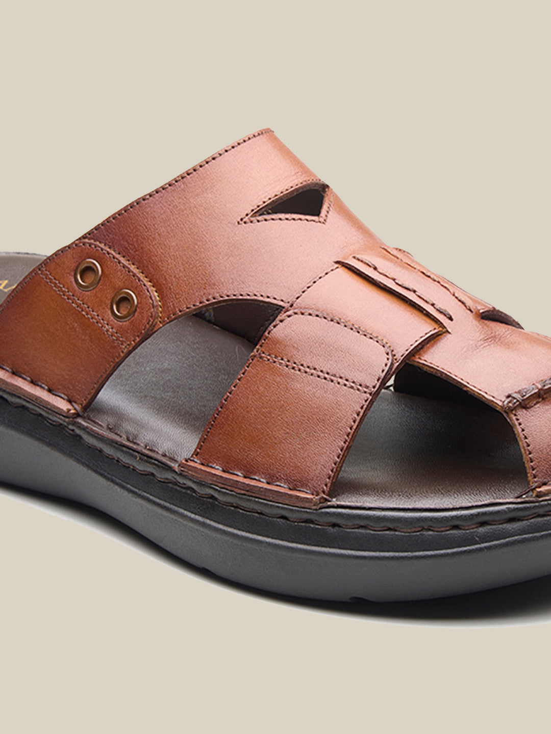 Nathan Leather Slippers Tan