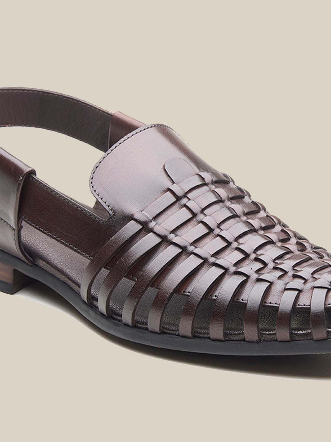 Fraser Ethnic Leather Sandals Brown