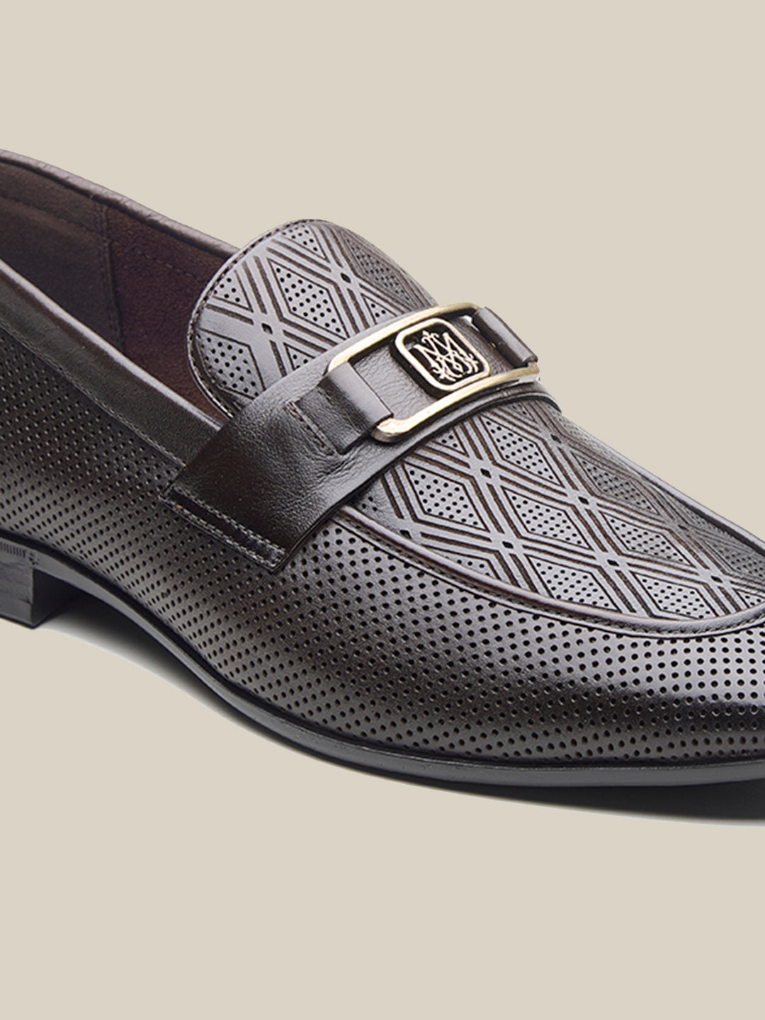 Bevege Leather Comfort Slip-Ons Shoes Brown