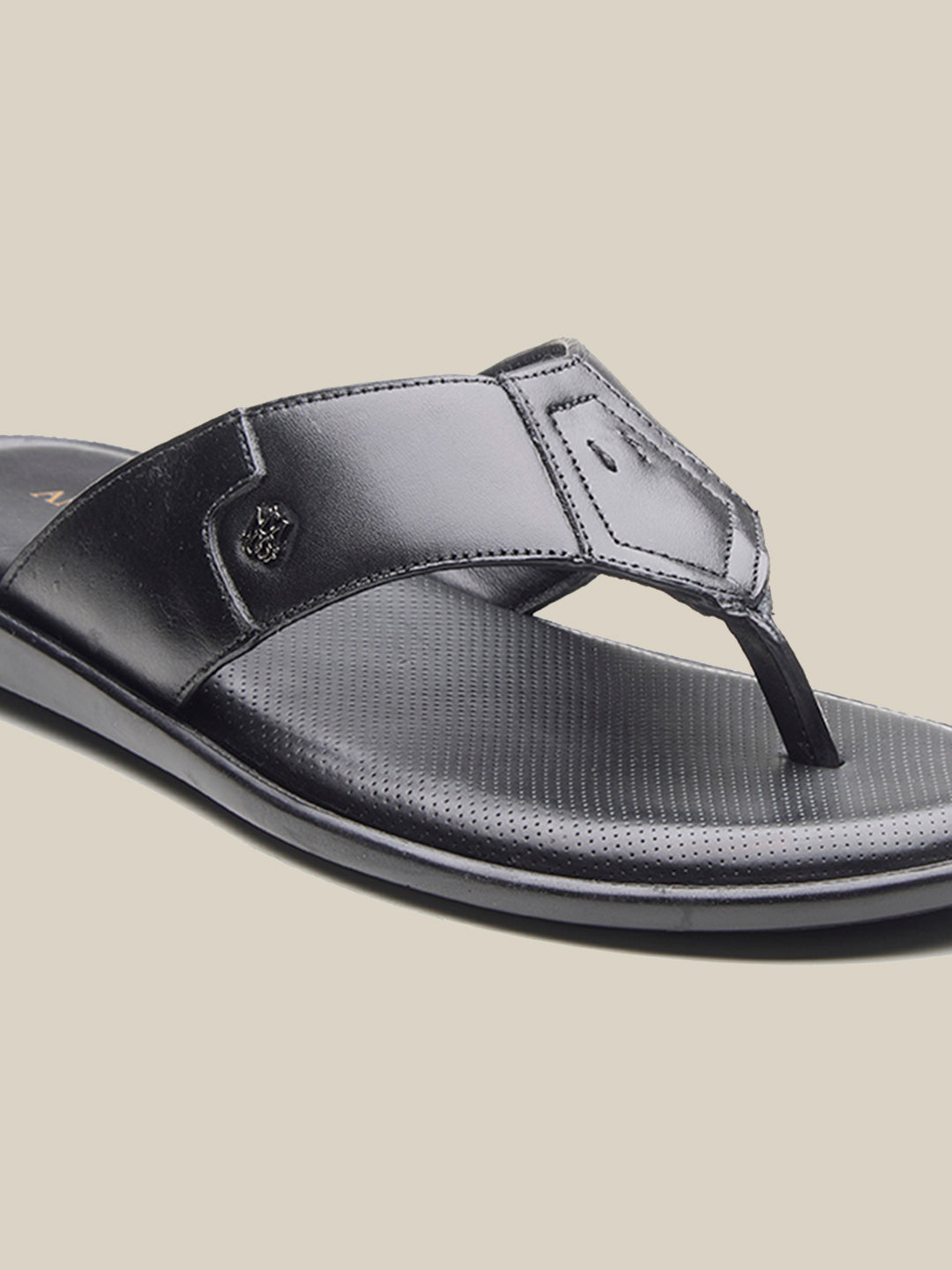 Manenti Leather Slippers Black