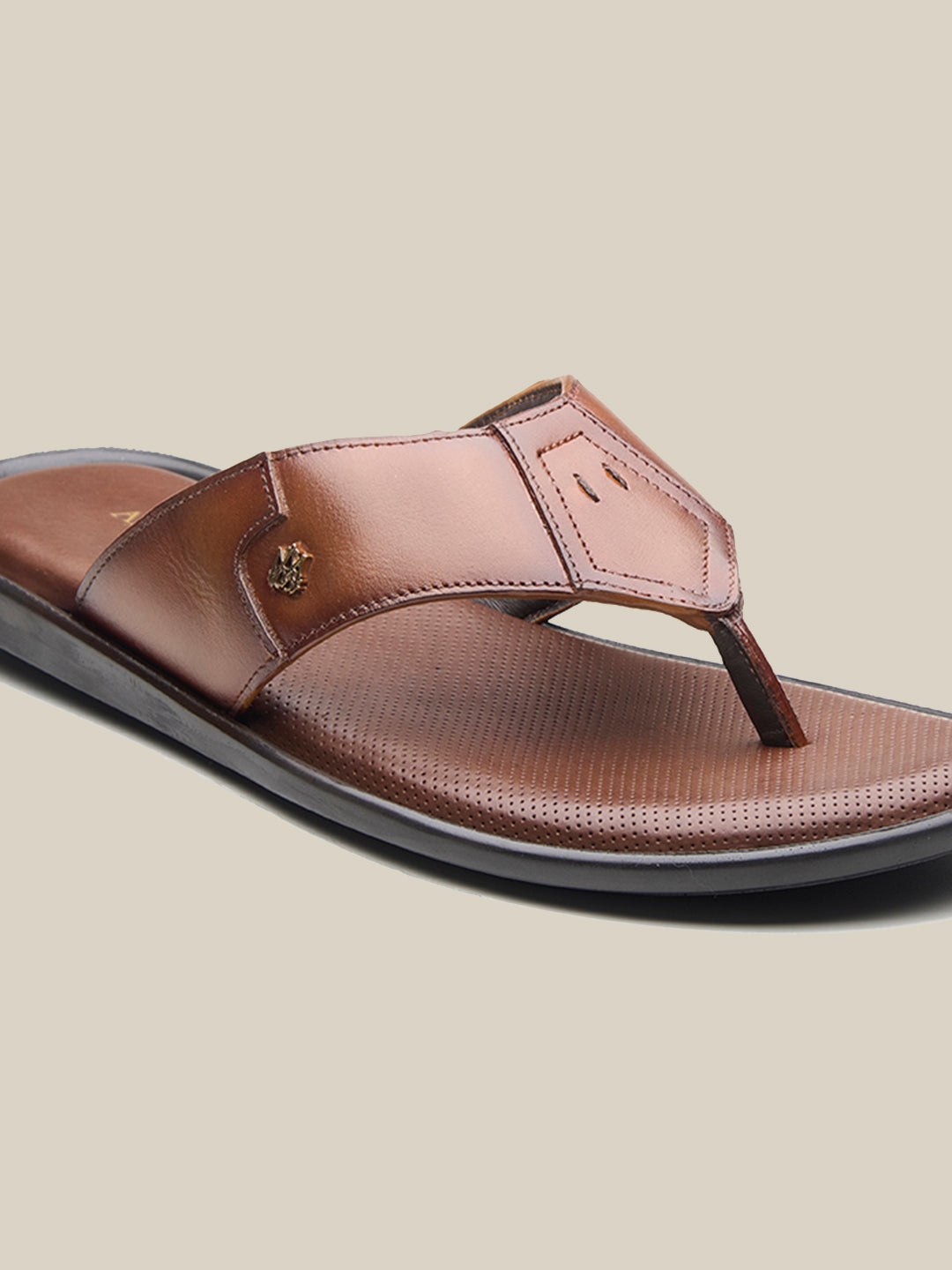 Manenti Leather Slippers Tan