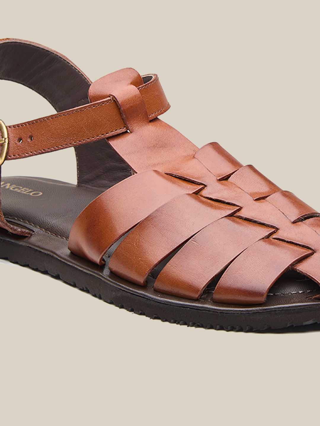 Defender Ethnic Huarache Leather Sandals Tan