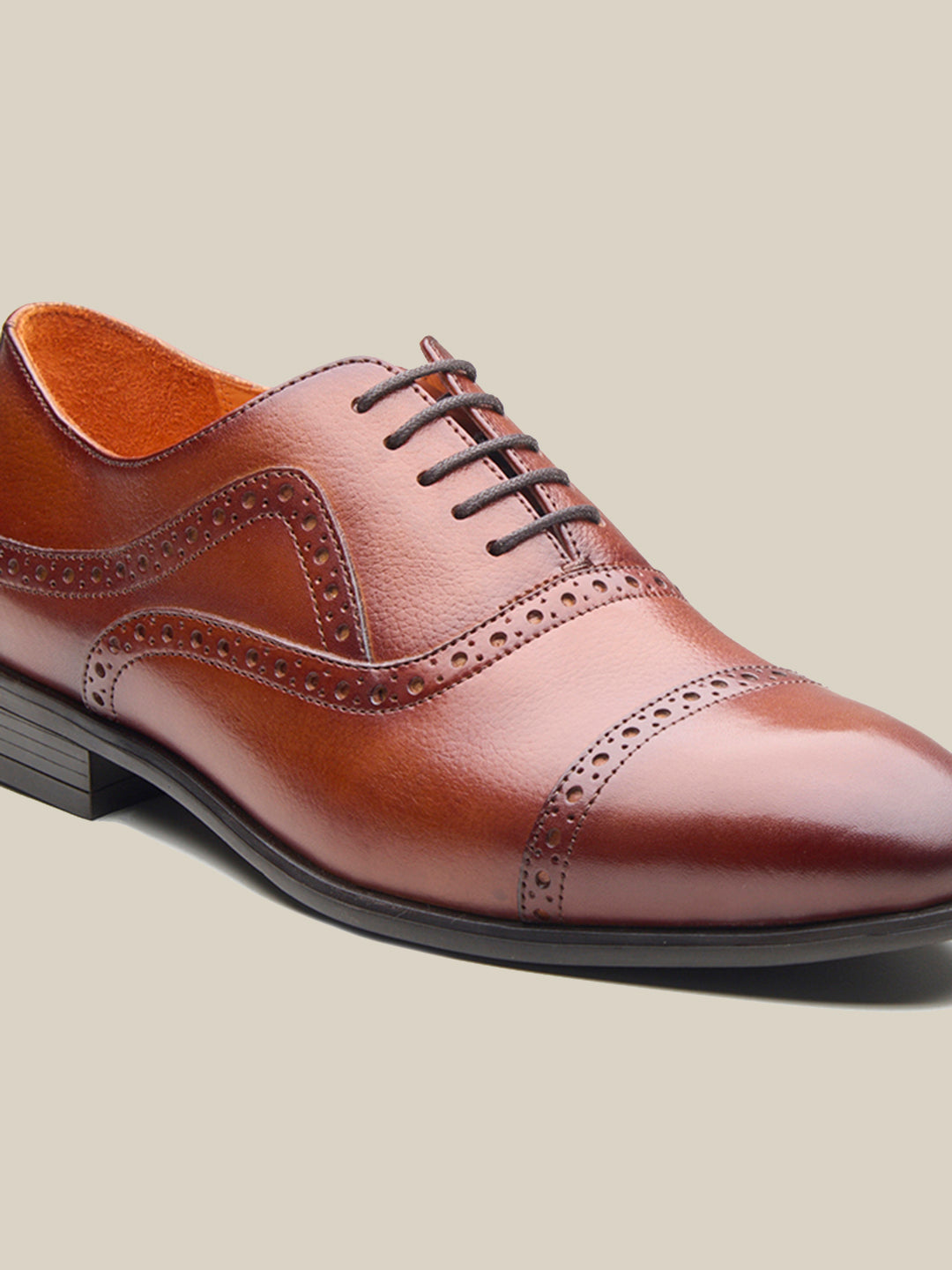 Mario Leather Derby Shoes Tan