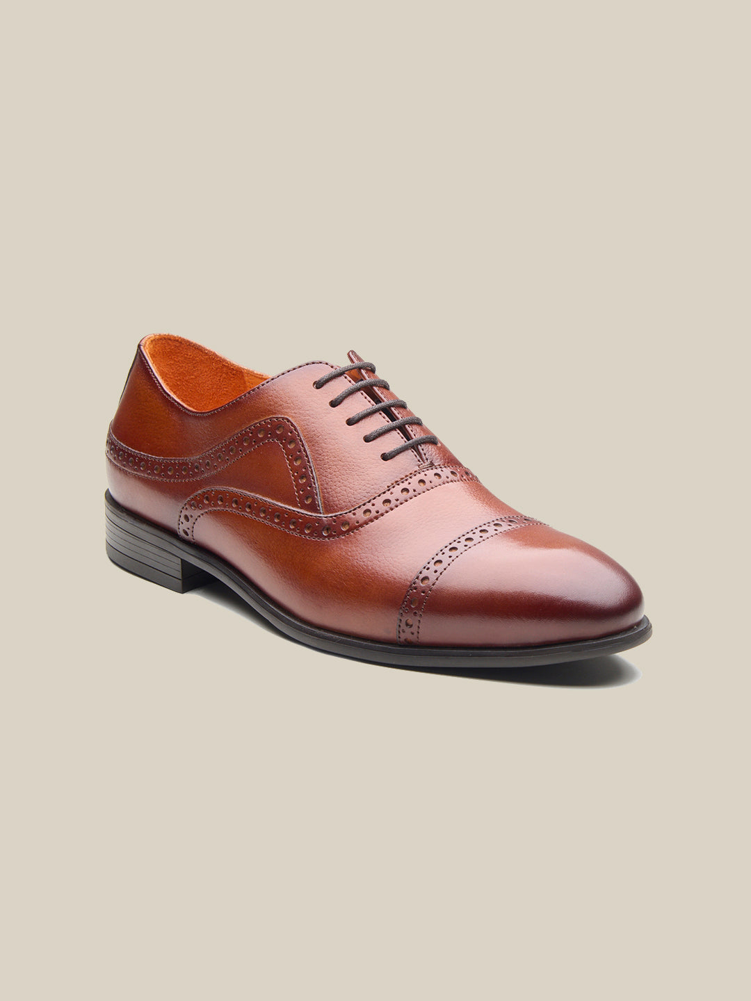 Mario Leather Derby Shoes Tan