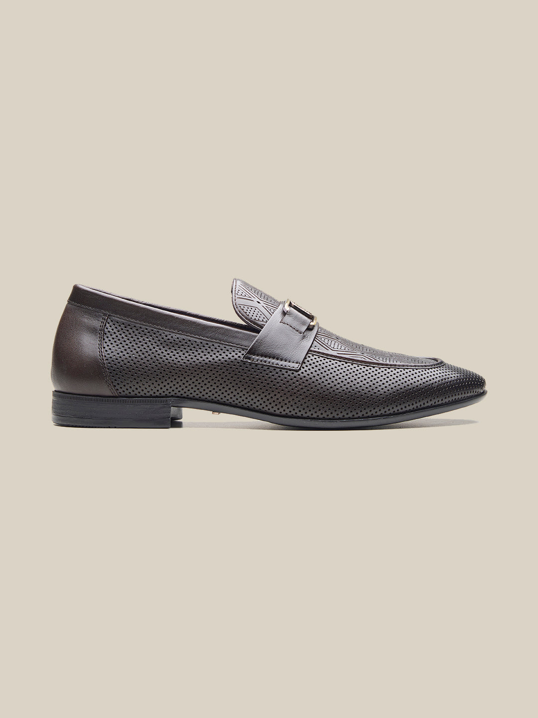 Bevege Leather Comfort Slip-Ons Shoes Brown