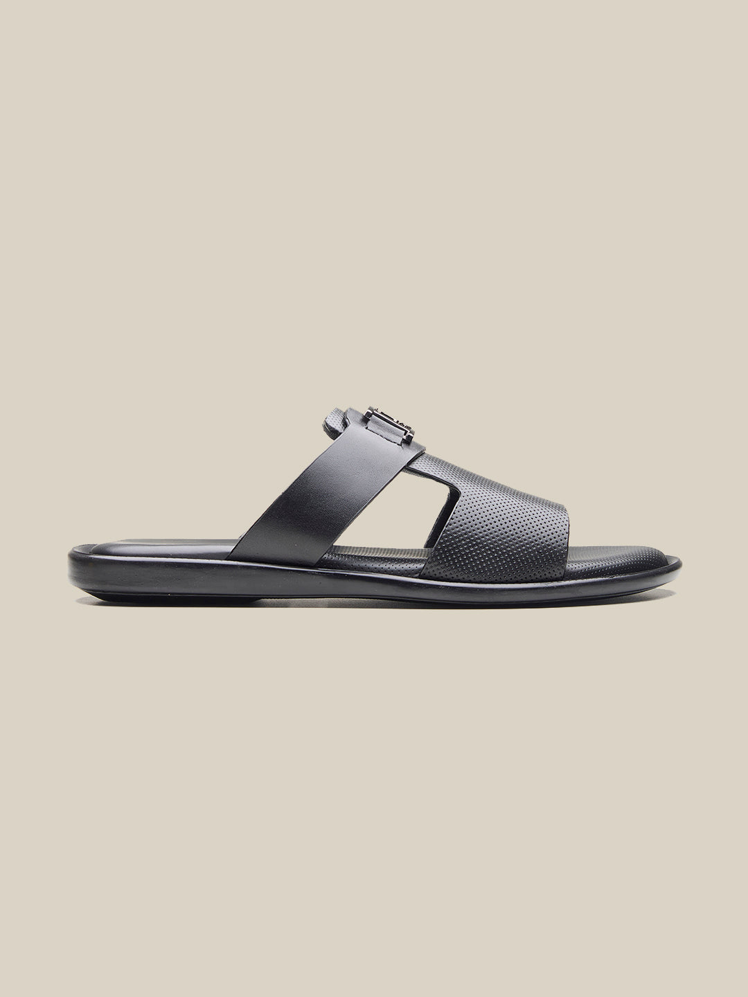 Madsen Leather Slippers Black