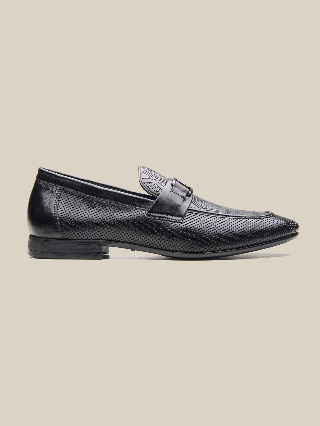 Bevege Leather Comfort Slip-Ons Shoes Black
