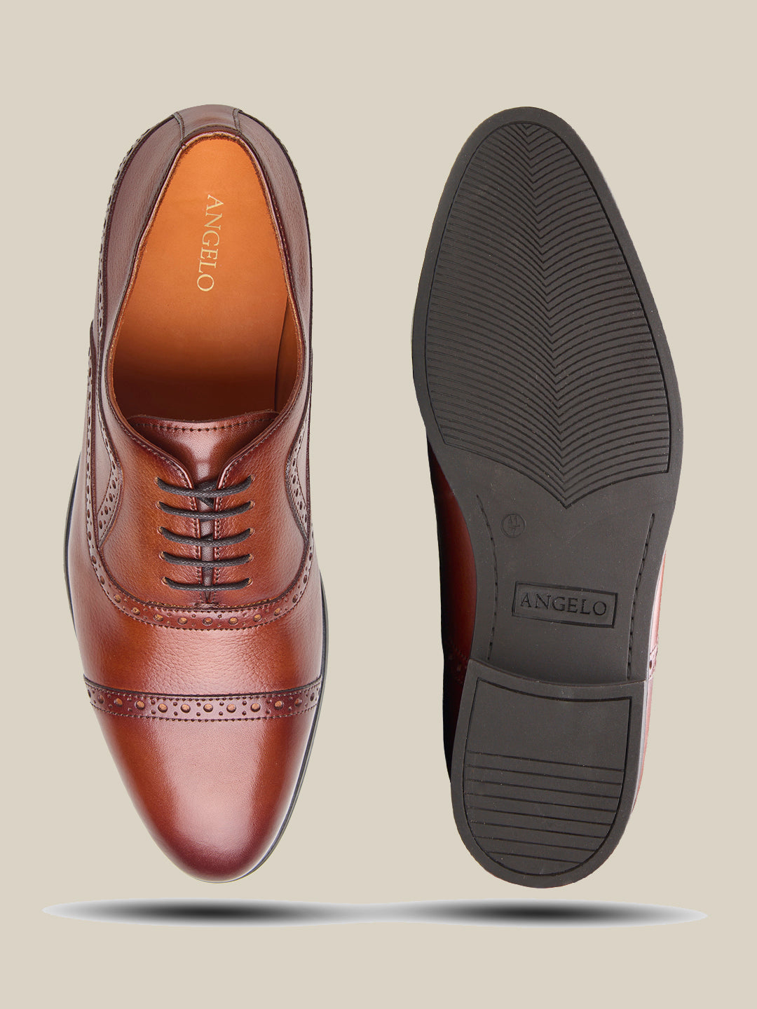 Mario Leather Derby Shoes Tan