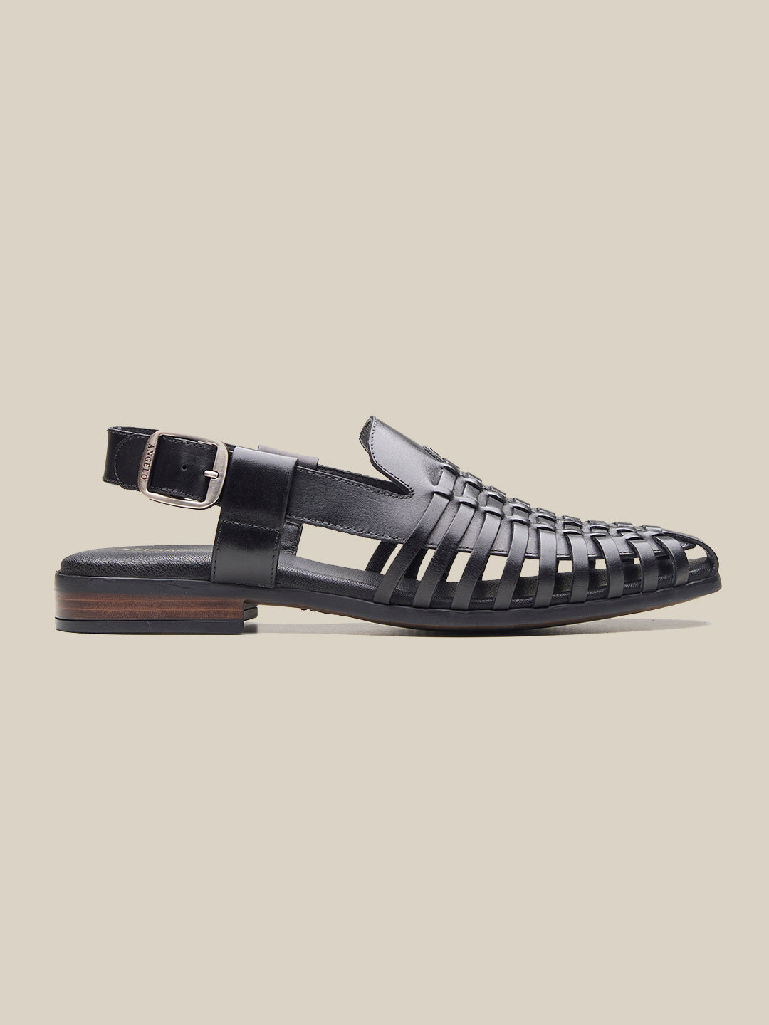 Fraser Ethnic Leather Sandals Black