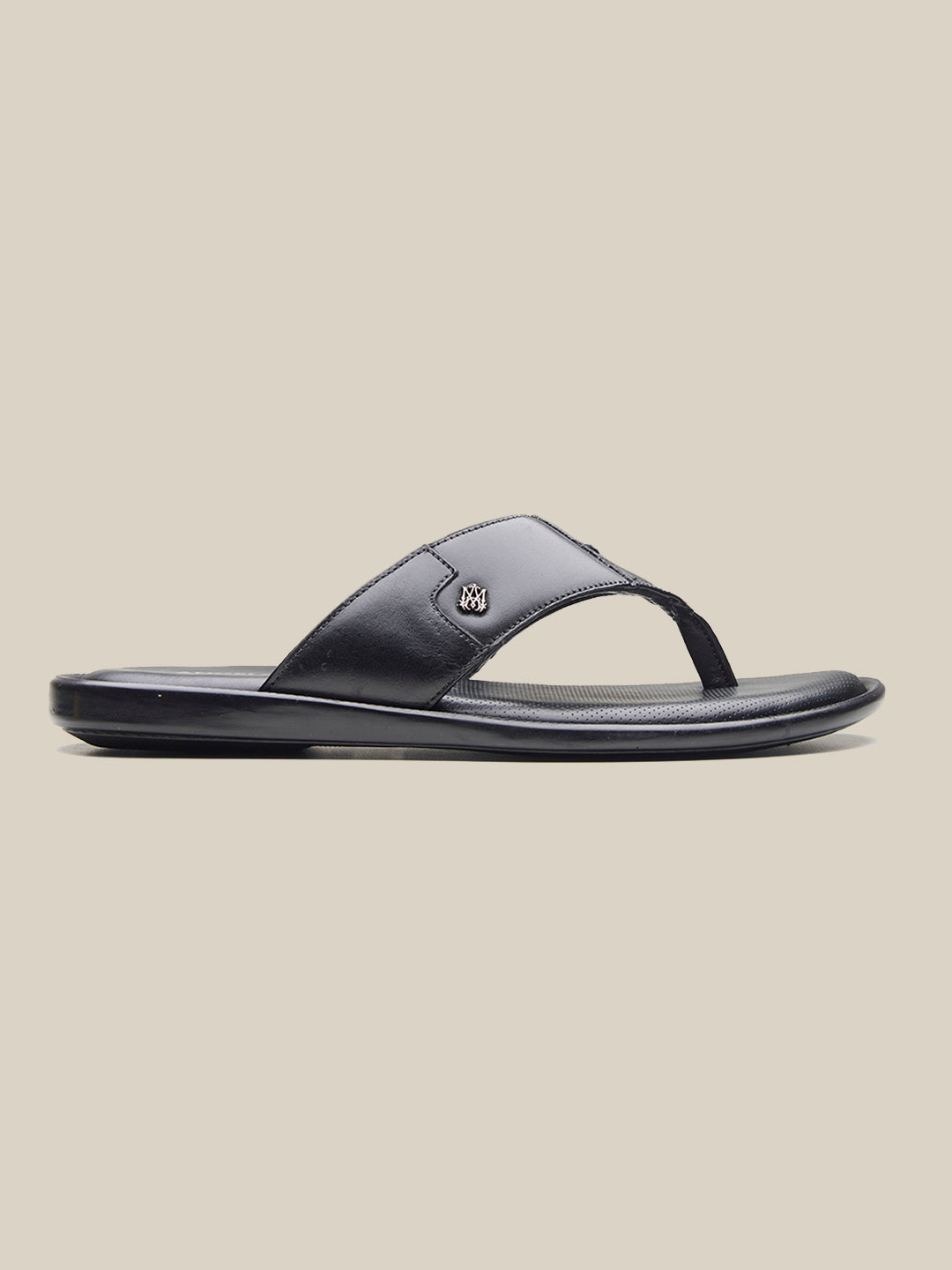 Manenti Leather Slippers Black