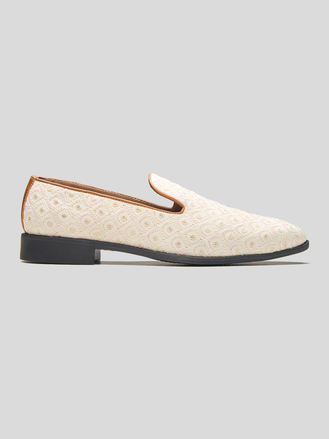 Piceno Ethnic Slip Ons Cream