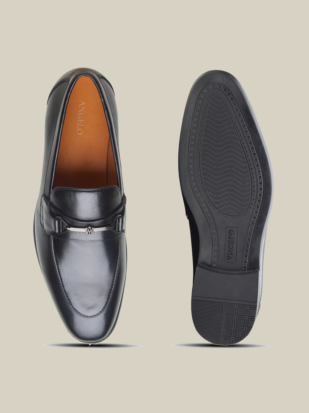 Nerio Leather Formals Shoes Black