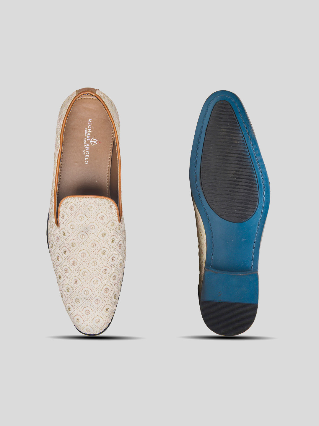 Piceno Ethnic Slip Ons Cream