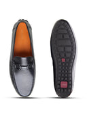 Paolo Leather Loafers Slip-on Shoe  Black