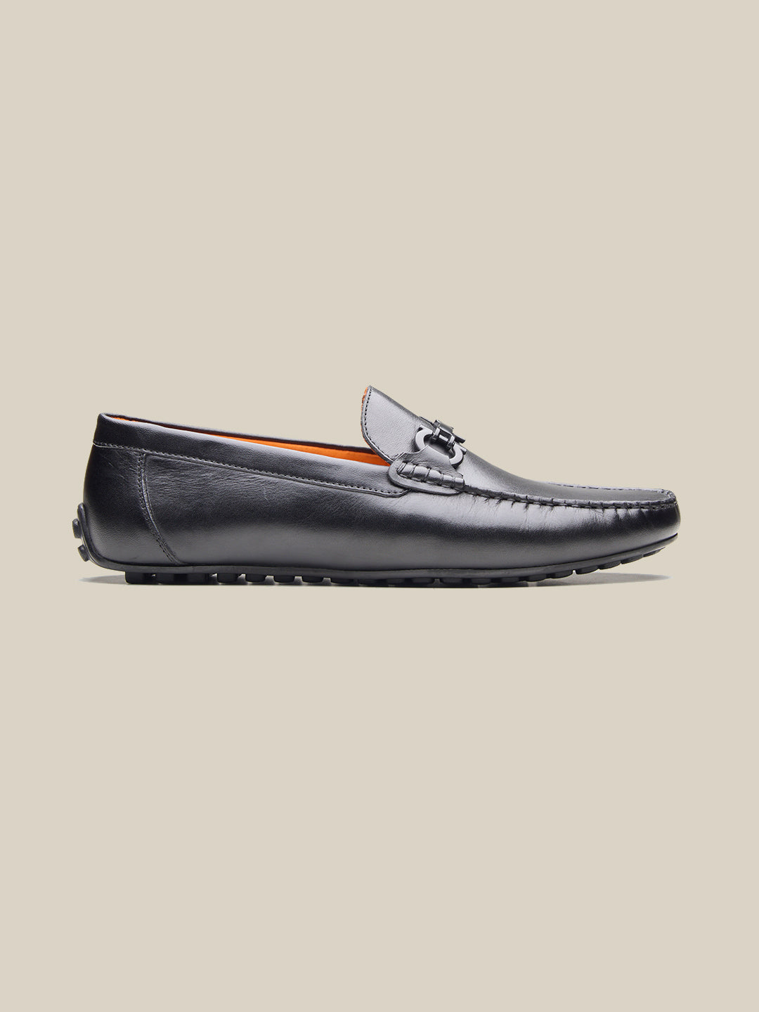Paolo Leather Loafers Slip-on Shoe  Black