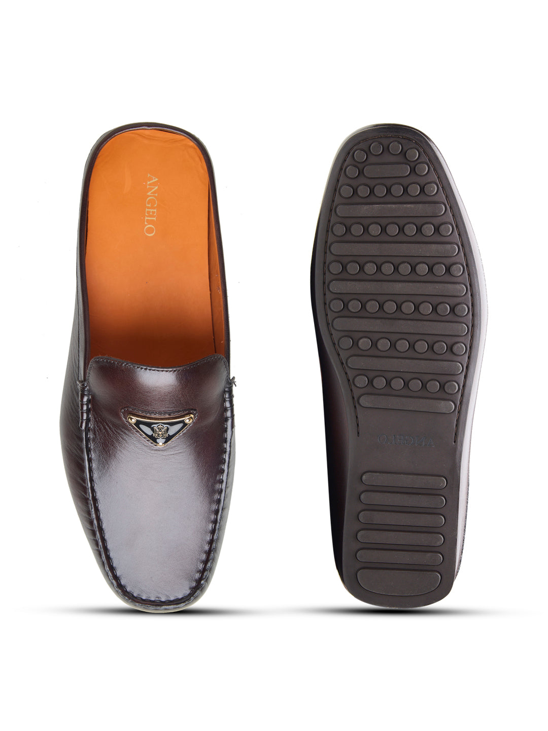 Elio Slip On's Leather Mules Brown