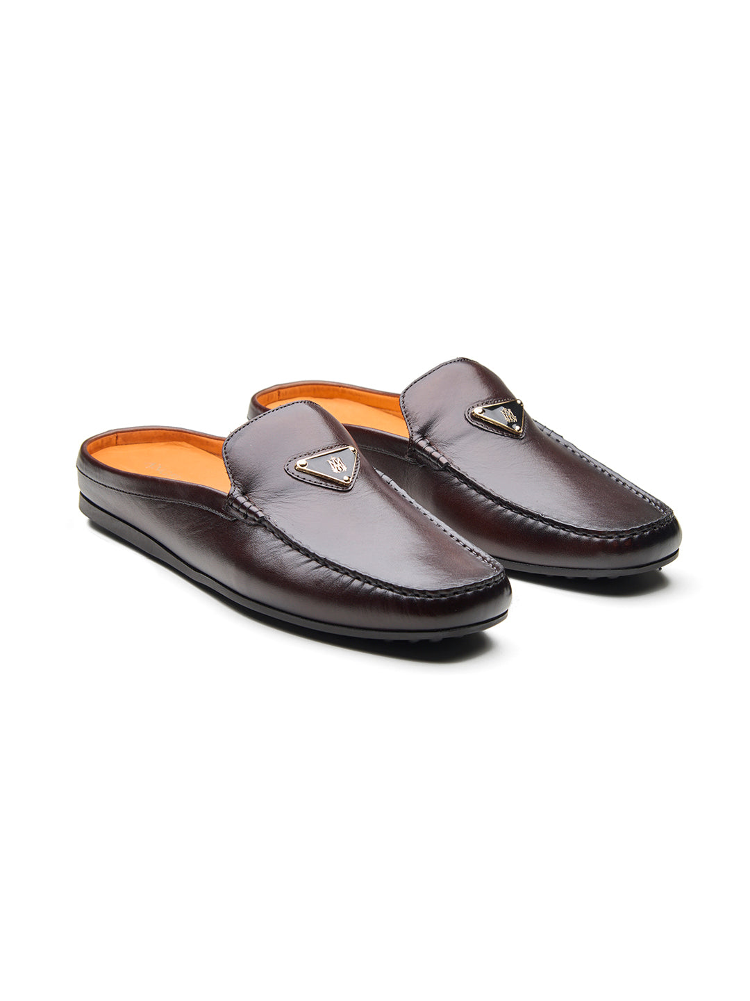 Elio Slip On's Leather Mules Brown