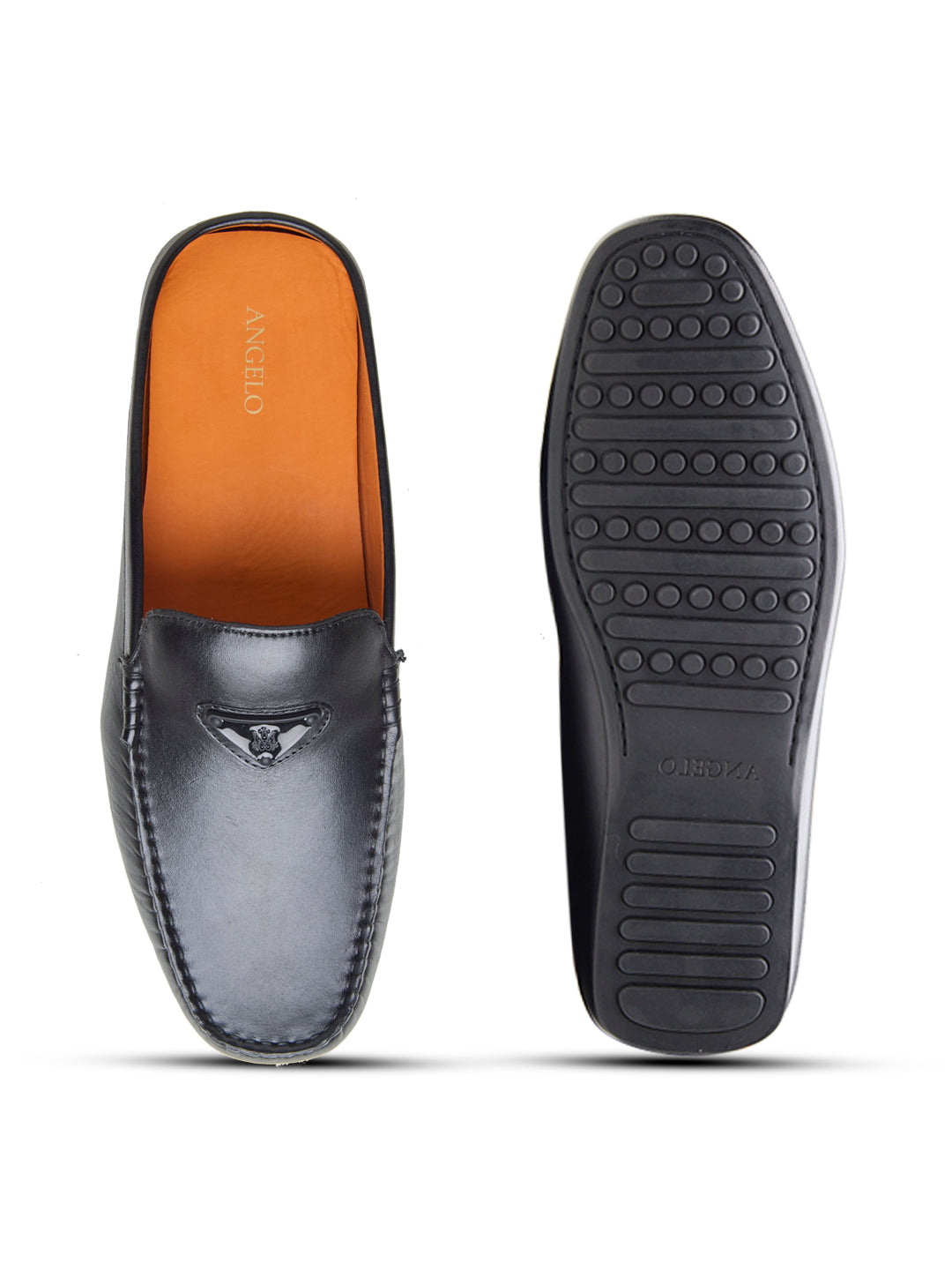 Elio Slip On's Leather Mules Black