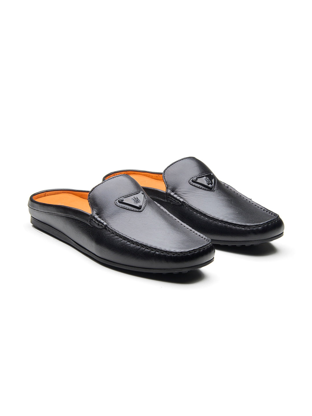 Elio Slip On's Leather Mules Black