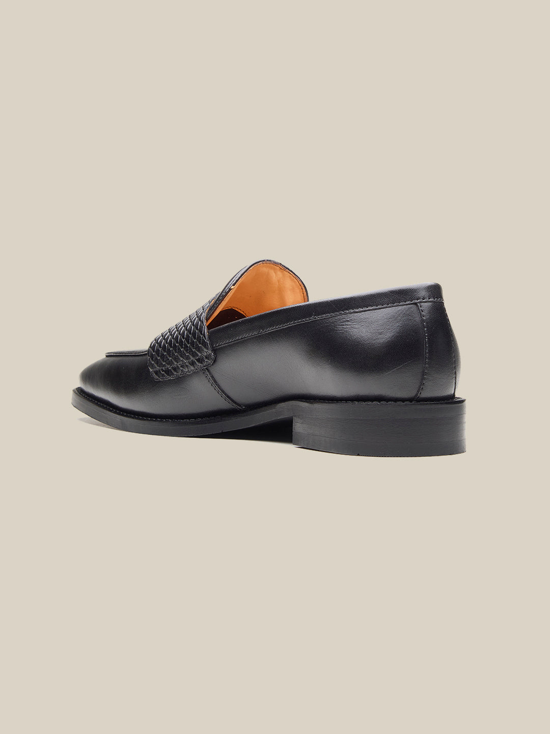 Carson Leather Monk Strap Shoes Black