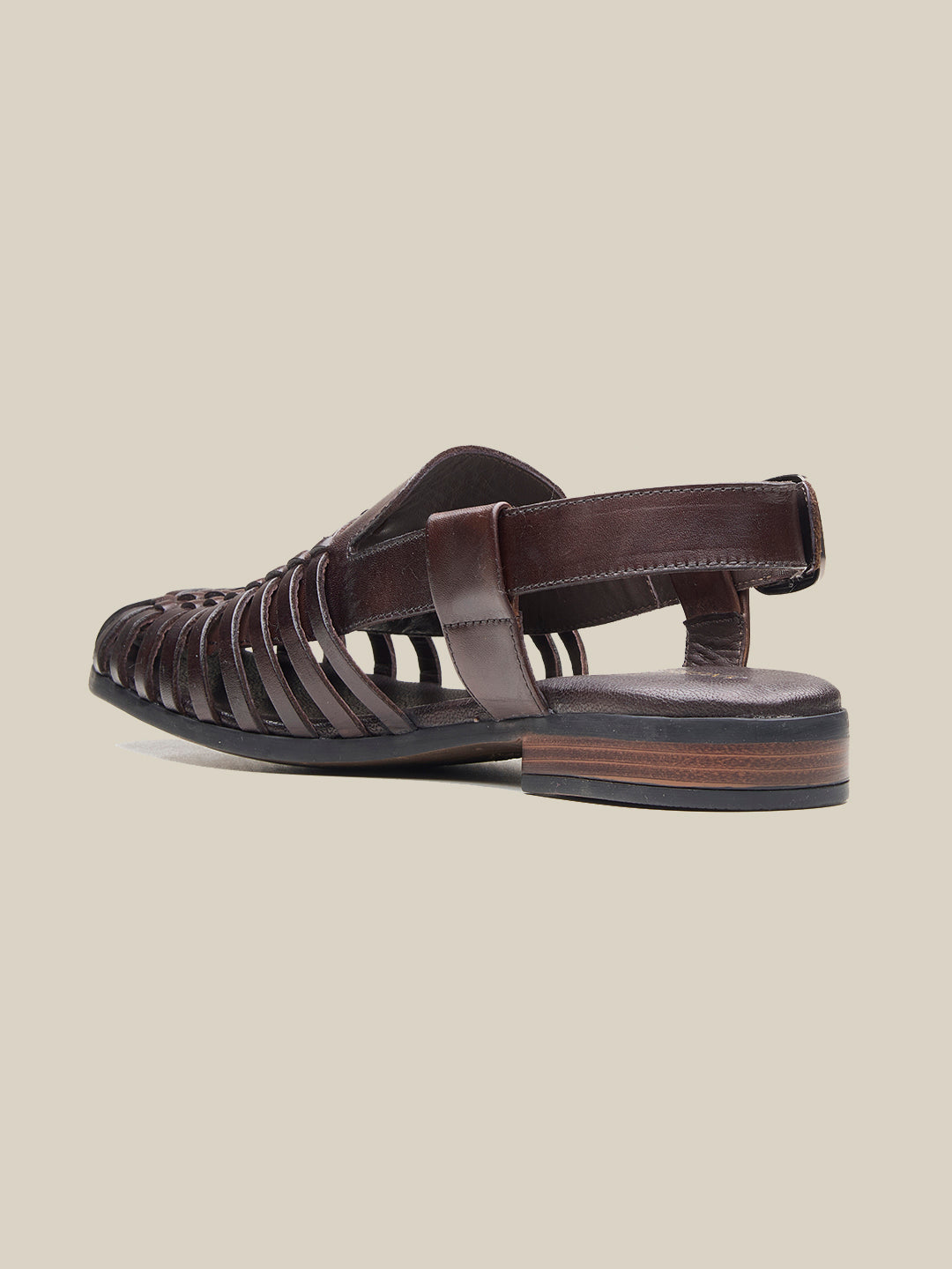 Fraser Ethnic Leather Sandals Brown