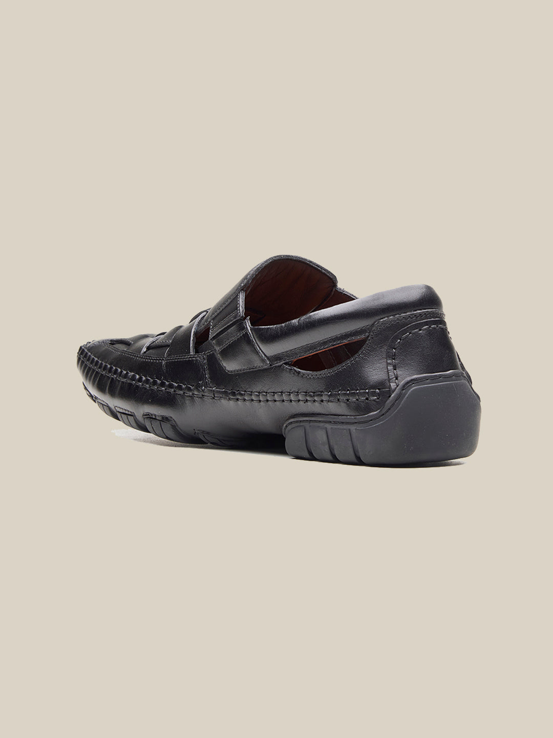 Fryer Leather Roman Sandals Black