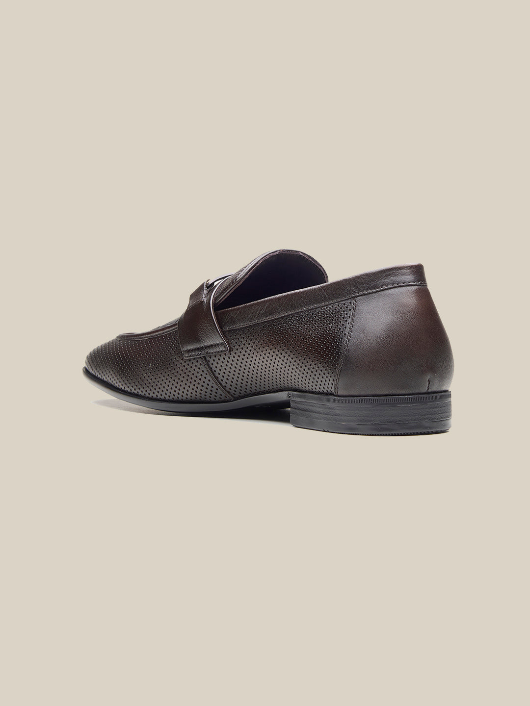 Bevege Leather Comfort Slip-Ons Shoes Brown