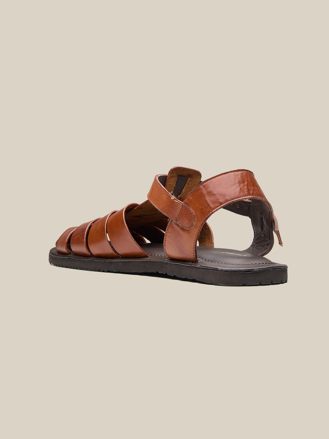 Defender Ethnic Huarache Leather Sandals Tan