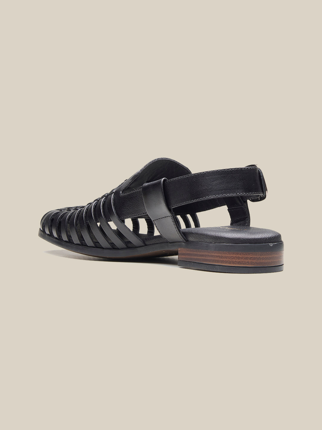 Fraser Ethnic Leather Sandals Black
