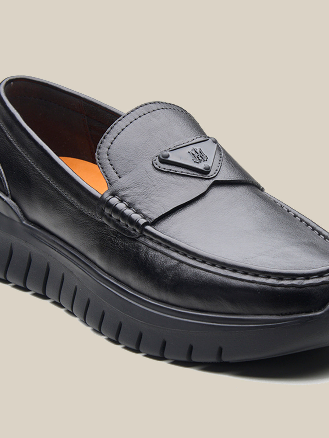 Cosimo Leather Comfort Slip-on Shoes Black