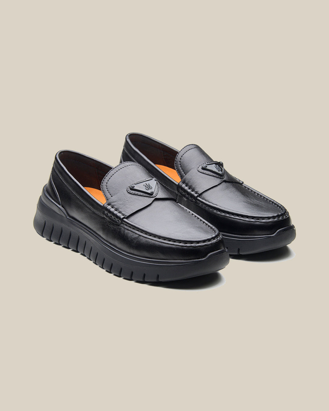 Cosimo Leather Comfort Slip-on Shoes Black