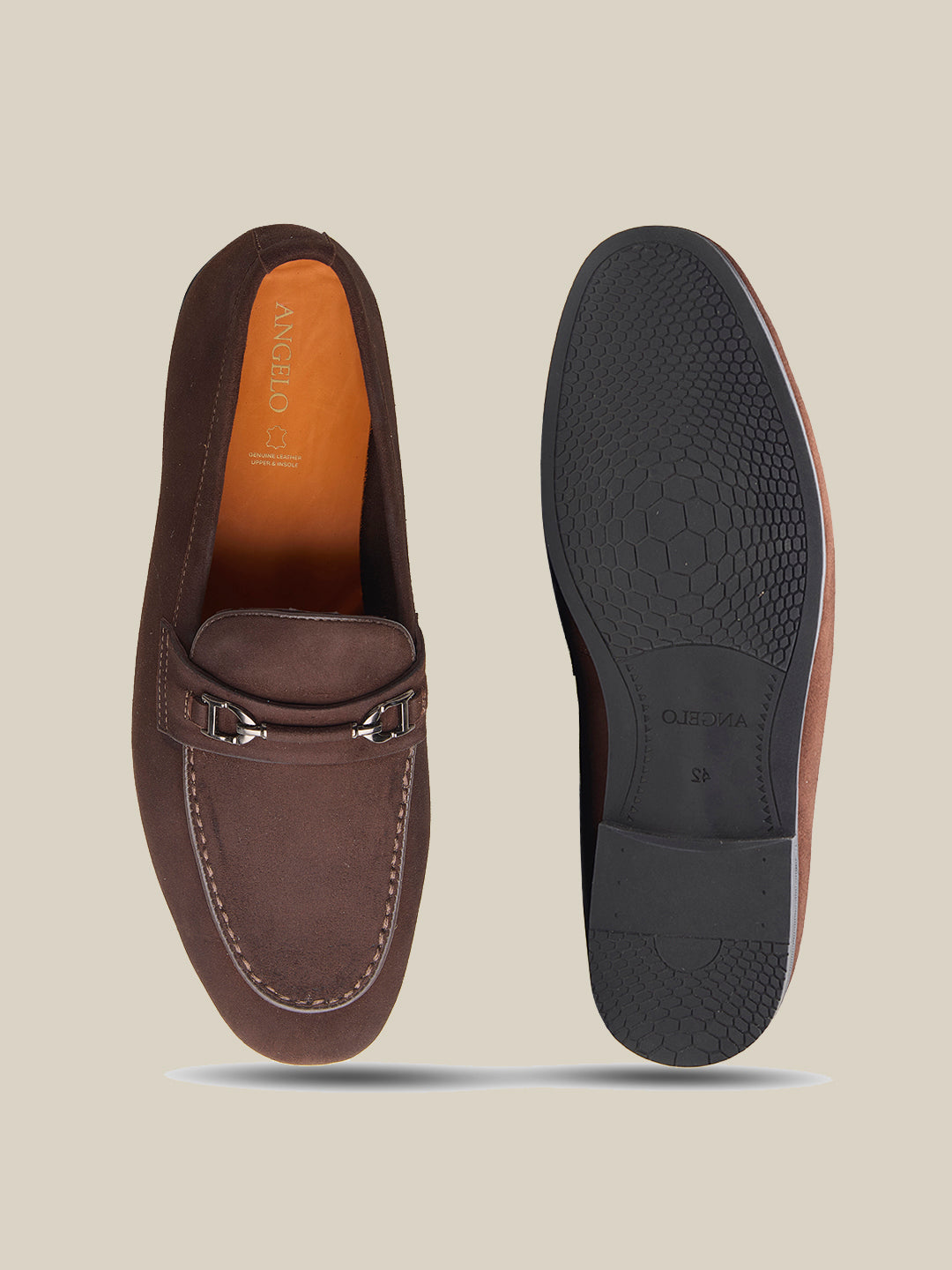 Nicholl Suede Leather Comfort Slip-Ons Shoes Brown