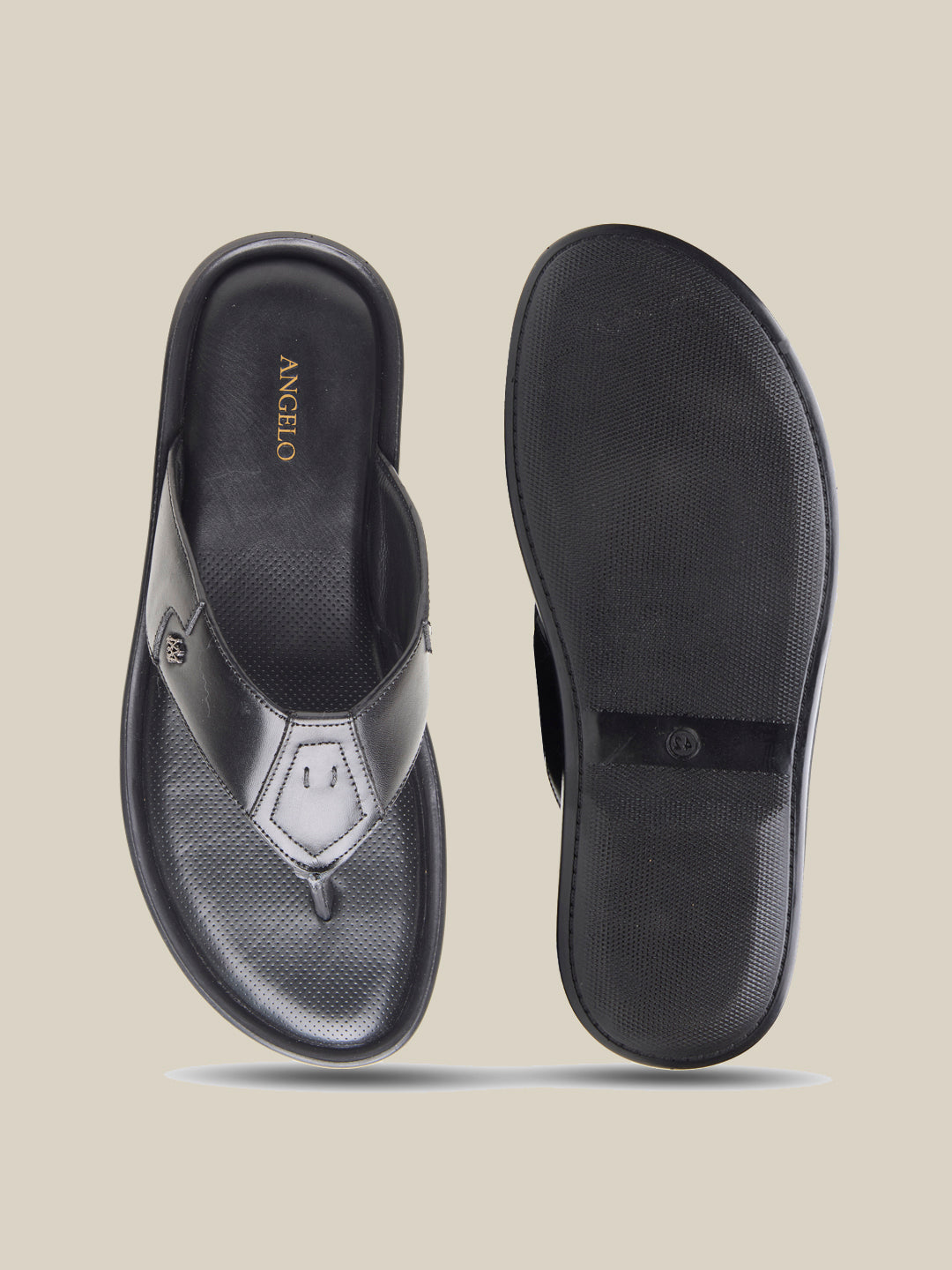 Manenti Leather Slippers Black