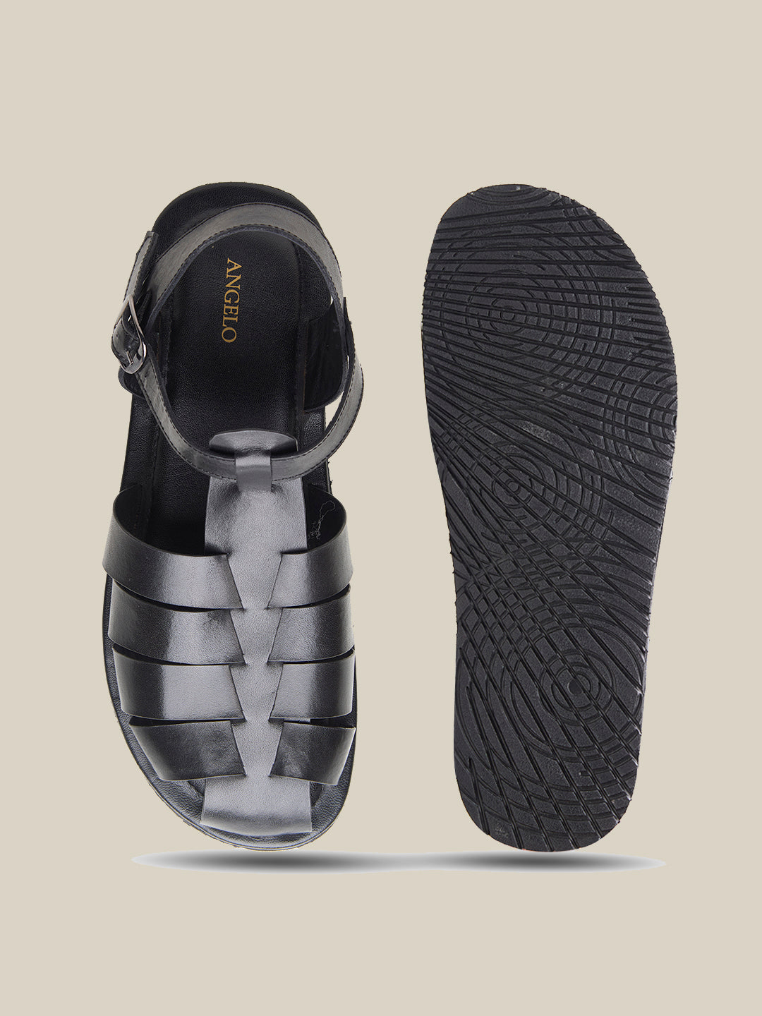Defender Ethnic Huarache Leather Sandals Black