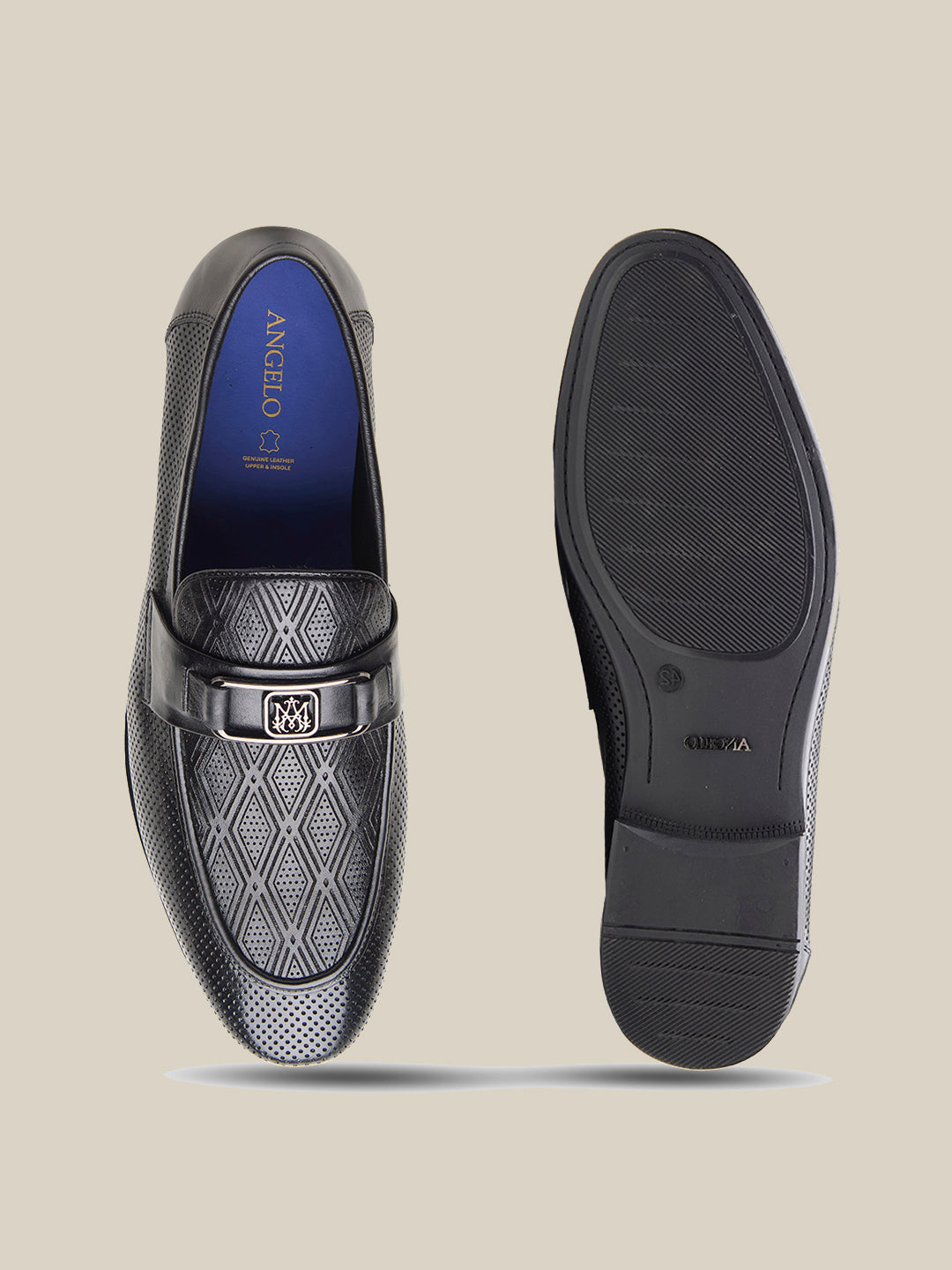 Bevege Leather Comfort Slip-Ons Shoes Black