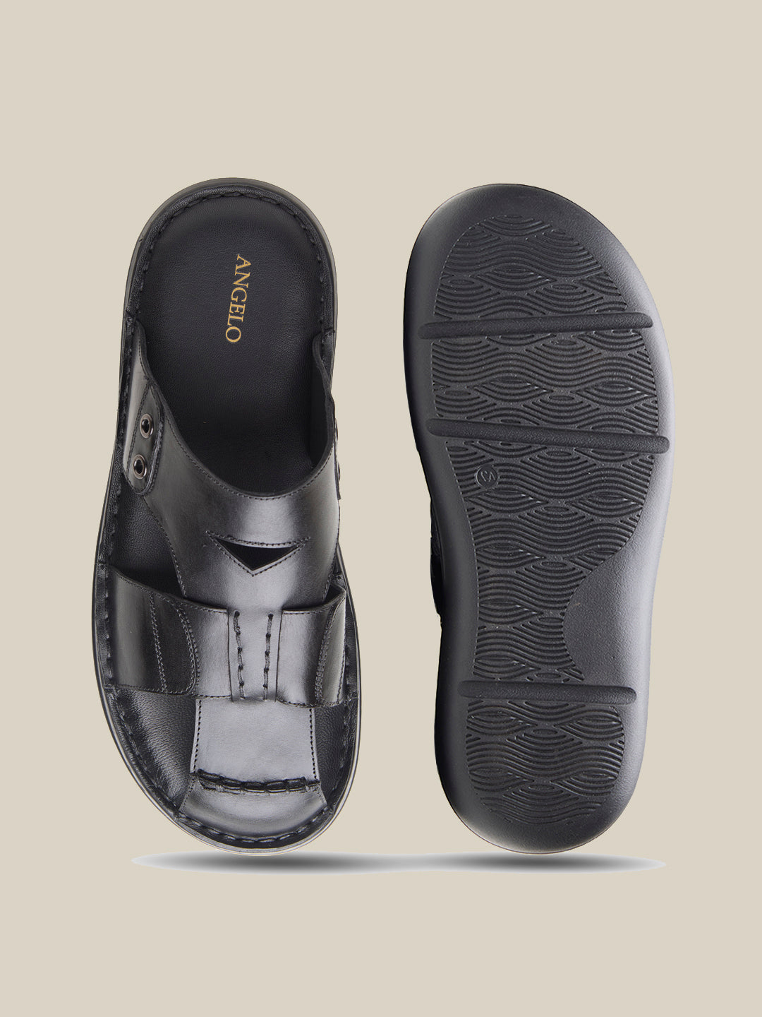 Nathan Leather Slippers Black