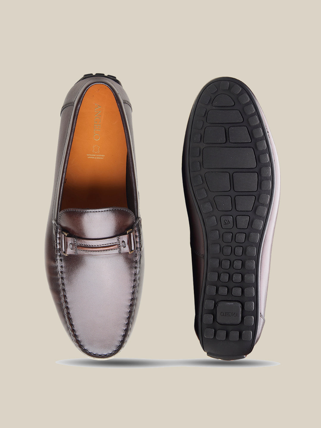 Gaze Leather Loafers Brown