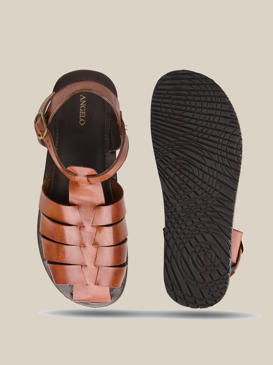 Defender Ethnic Huarache Leather Sandals Tan