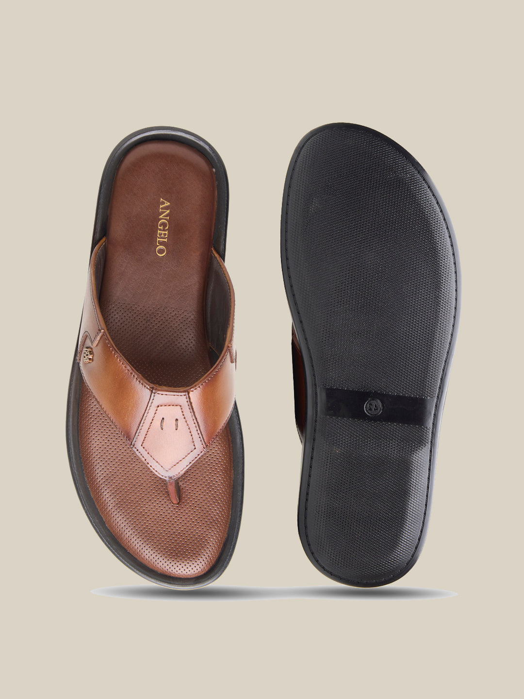 Manenti Leather Slippers Tan