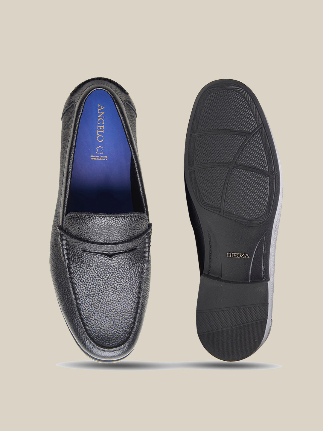 Hopkins Leather Comfort Slip-Ons Shoes Black