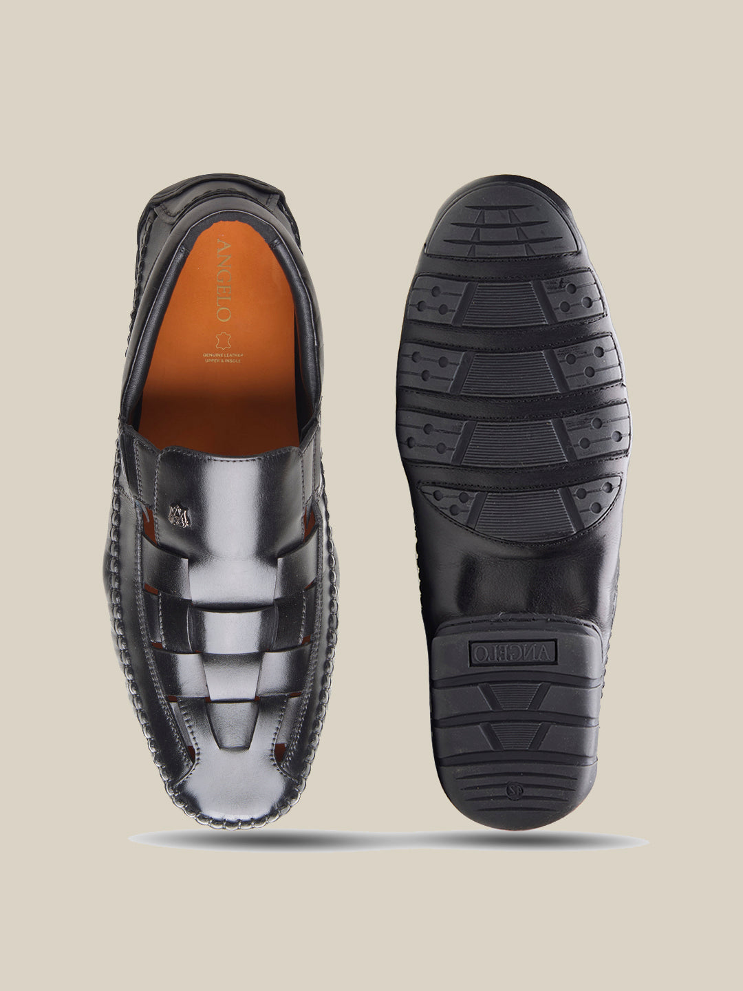 Fryer Leather Roman Sandals Black